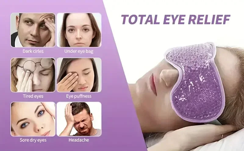 PVC Eye Mask Cooling Eye Mask Hot Cold Compress Gel Beads Eye Mask for Puffy Eyes Dark Circles Reduce Eyes Dry Sleep Eyes Mask