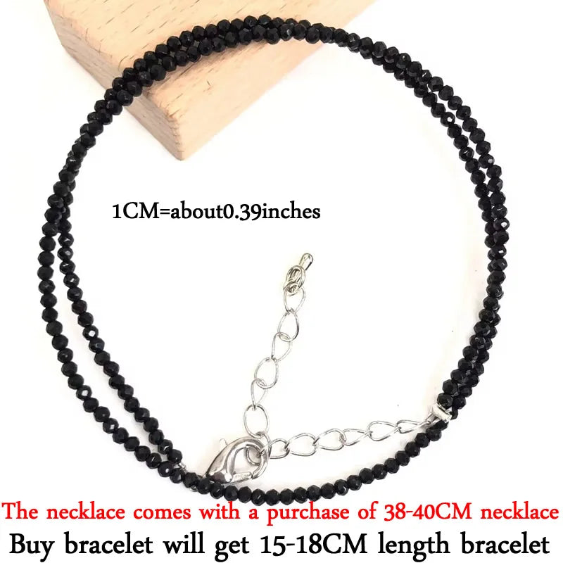 2-3mm Natural Stone Beaded Necklace Handmade Mini Tourmaline lapis crystal Energy Healing Female Bracelet for Women Jewelry Gift