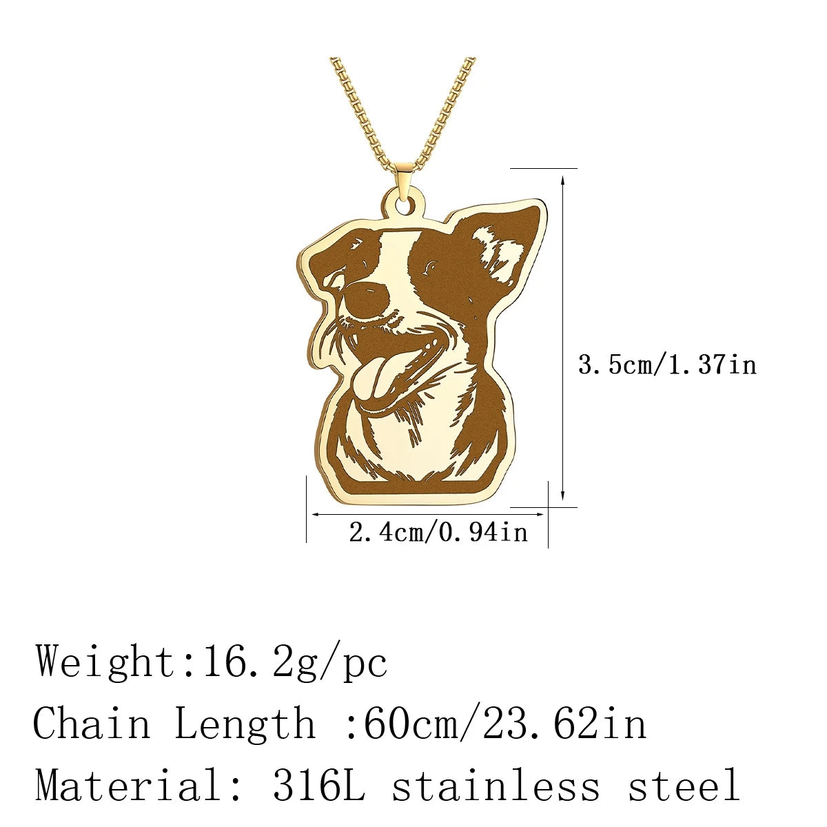Kinitial Cute Dog Puppy Pendant Necklace For Women Men Stainless Steel Charm Necklace Wholesale Christmas Gift Jewelry