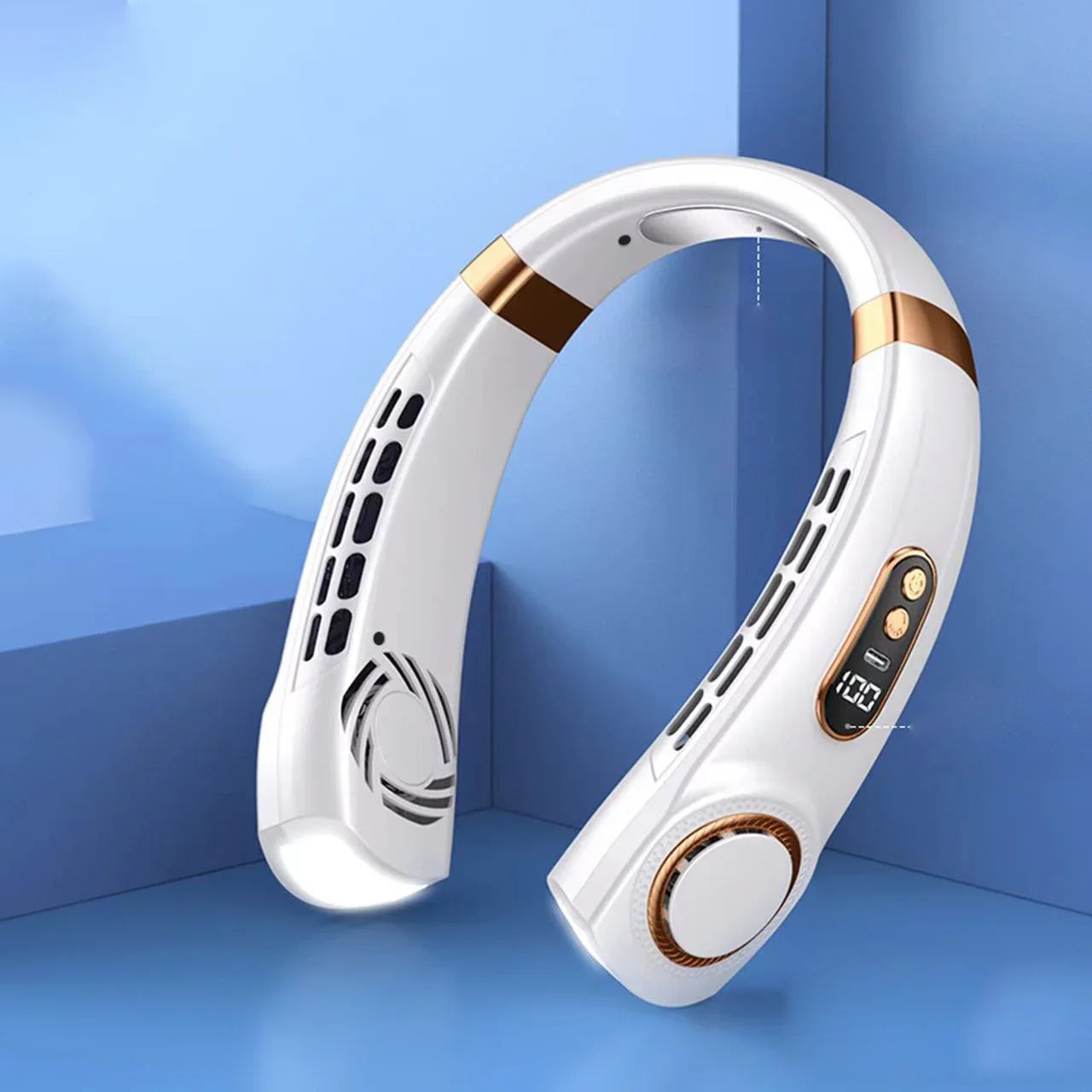 Portable Neck Fan Personal 4000mah Bladeless Cooling Neck Fan Blow Cold Air Neck Cooler Wearable Fan Around Your Neck Adjustable