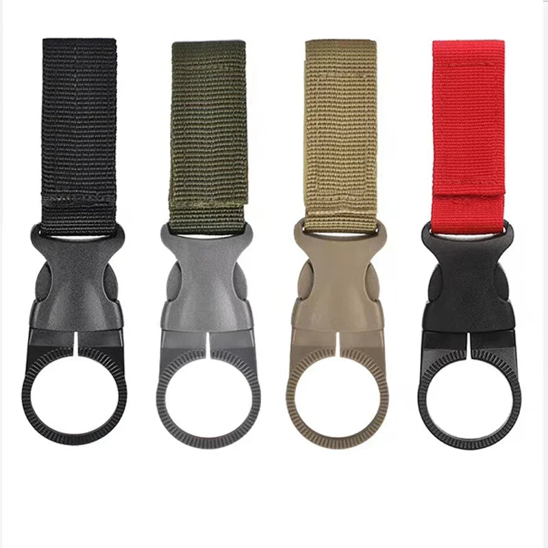 Webbing Buckle Hook Water Bottle Holder Clip Outdoor Nylon EDC Climb Carabiner Belt Backpack Hanger Camp Carabiner Belt Clip