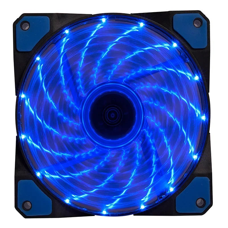120mm 15 LED Ultra Silent Computer PC Case Cooling Fan 15 LEDs 12V With Rubber Quiet Molex Connector 3 / 4Pin Plug Fans Cooler