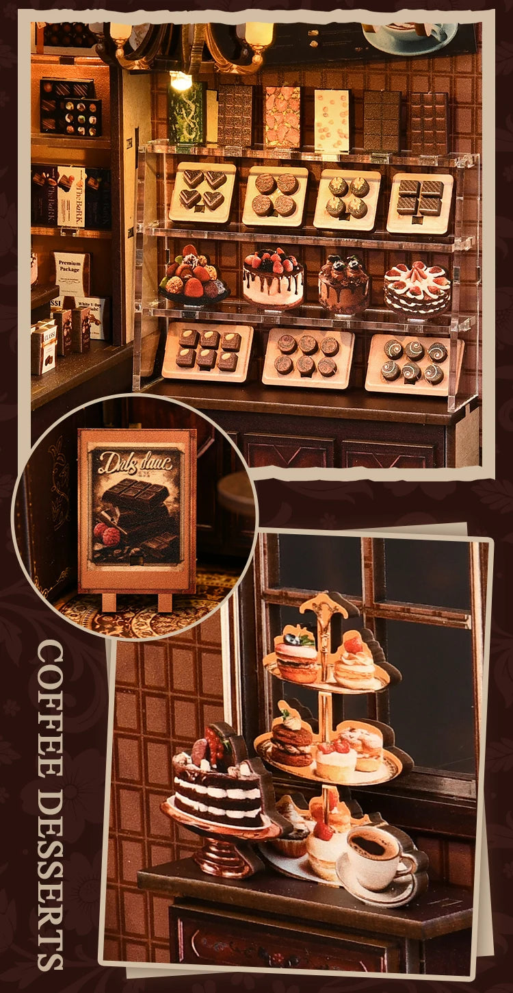 DIY Book Nook Kit Figurines Miniature Booknook Wooden Doll House 3D Puzzle Bookshelf  Dollhouses Toy For Birthday Christmas Gift