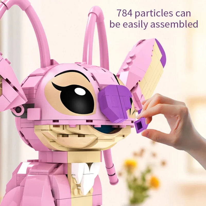 Christmas Stitch Angel CP Building Blocks 2025-Large Piece Cartoon Toys Moving Ears Kids Assembly Birthday Gift for Boys Girls
