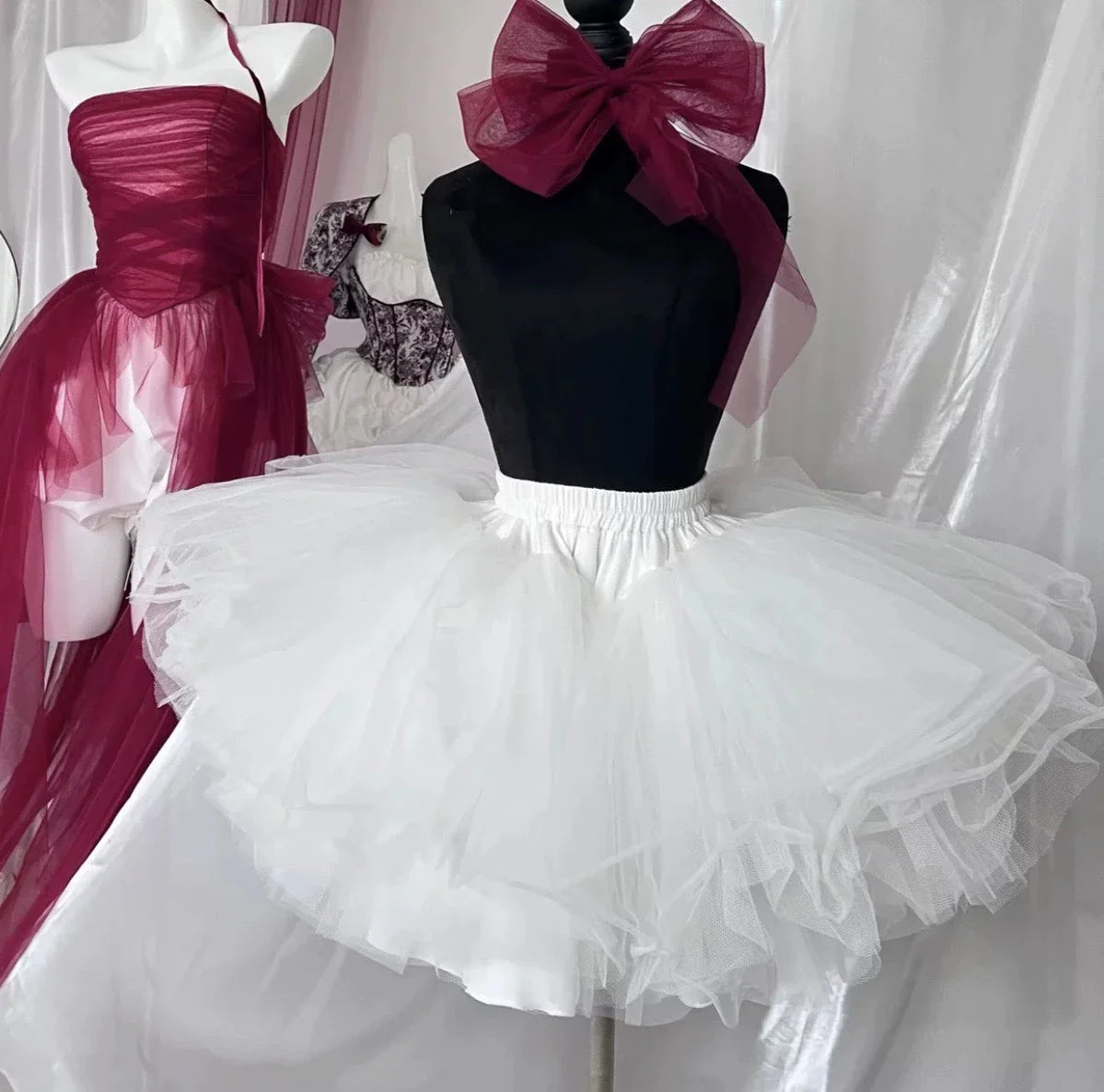 Princess Ball Gown Dress Women's Lolita Pink Suspender Dress Big Bow High Waist Slim Fit Elegant Sleeveless Strapless Dresses