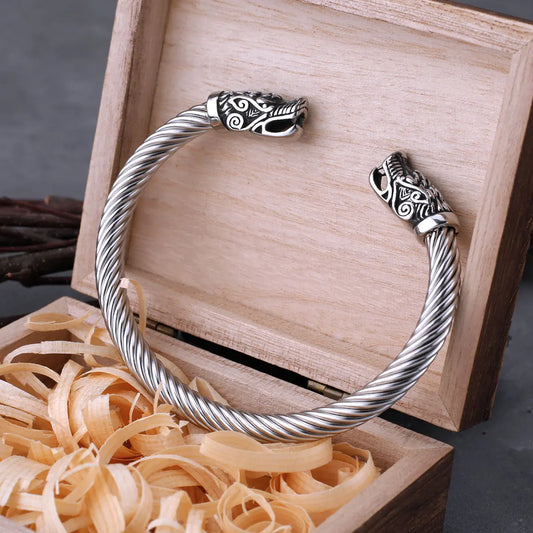 Vintage Viking Faucet Bracelets Men Women Stainless Steel Fashion Hip Hop Wristbands Cuff Bracelets Nordic Charm Jewelry As Gift