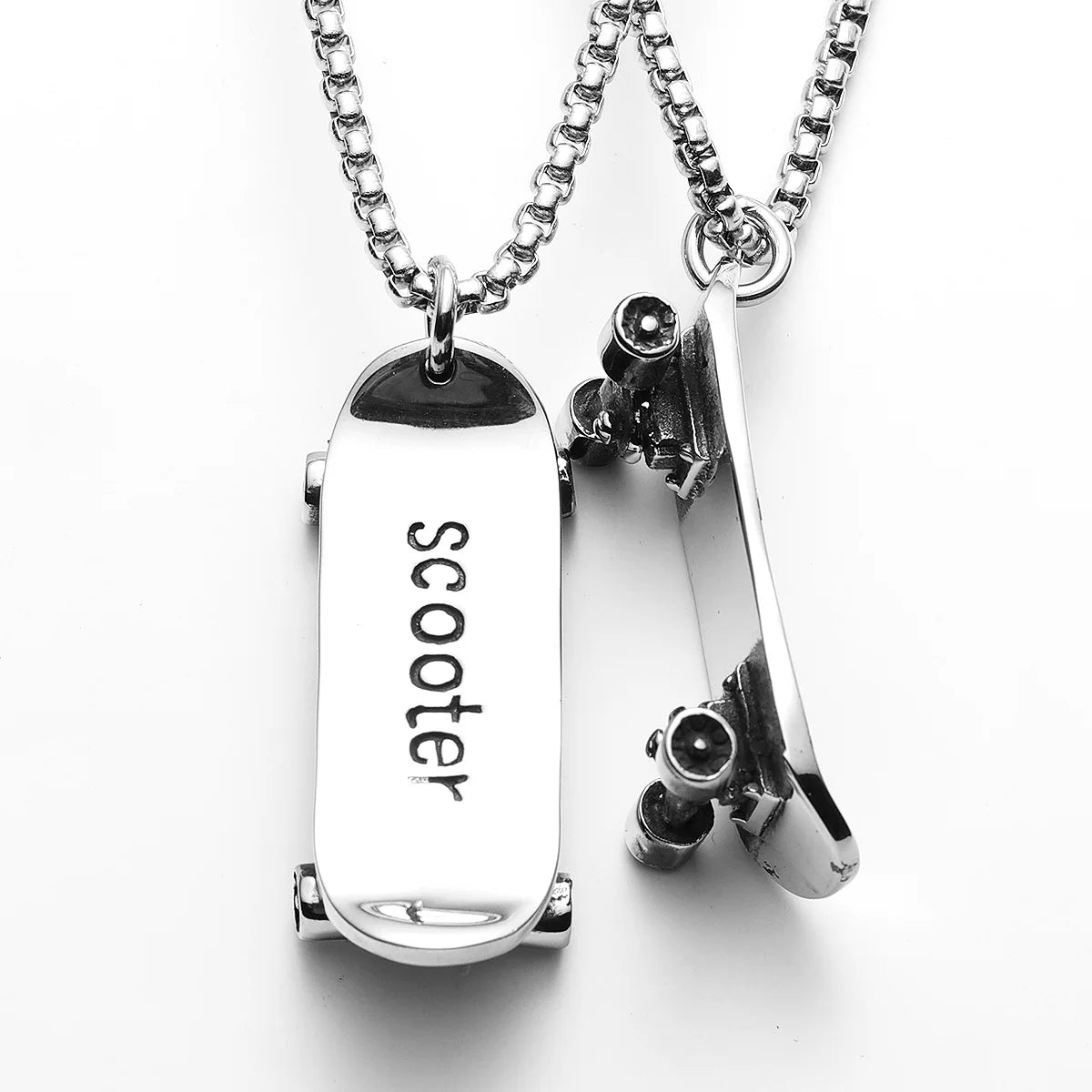Skate Sports Men Necklaces With Pendant Stainless Steel Jewelry For Male Women Unique Punk Hip Hop Accessories Gifts Wholesale