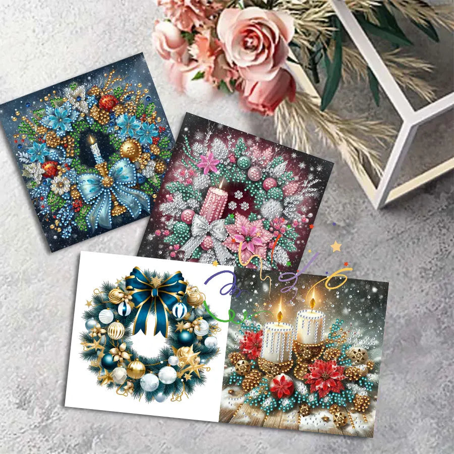 6pcs Diamond Painting Greeting Card Set - Christmas Gift, perfect for sending warm wishes to family and friends