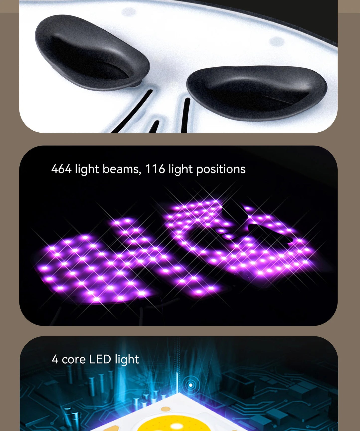 Hello Face Rechargeable Red Light Therapy Mask for Face & Neck  Infrared LED Mask Skincare Device for Glowing Skin