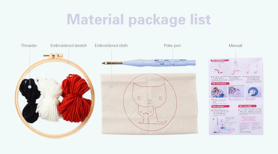 GATYZTORY DIY Punch Needle Embroidery Kit Santa Claus Snowman Frame Punch Set for Beginners Easy Handicraft DIY Christmas Gift