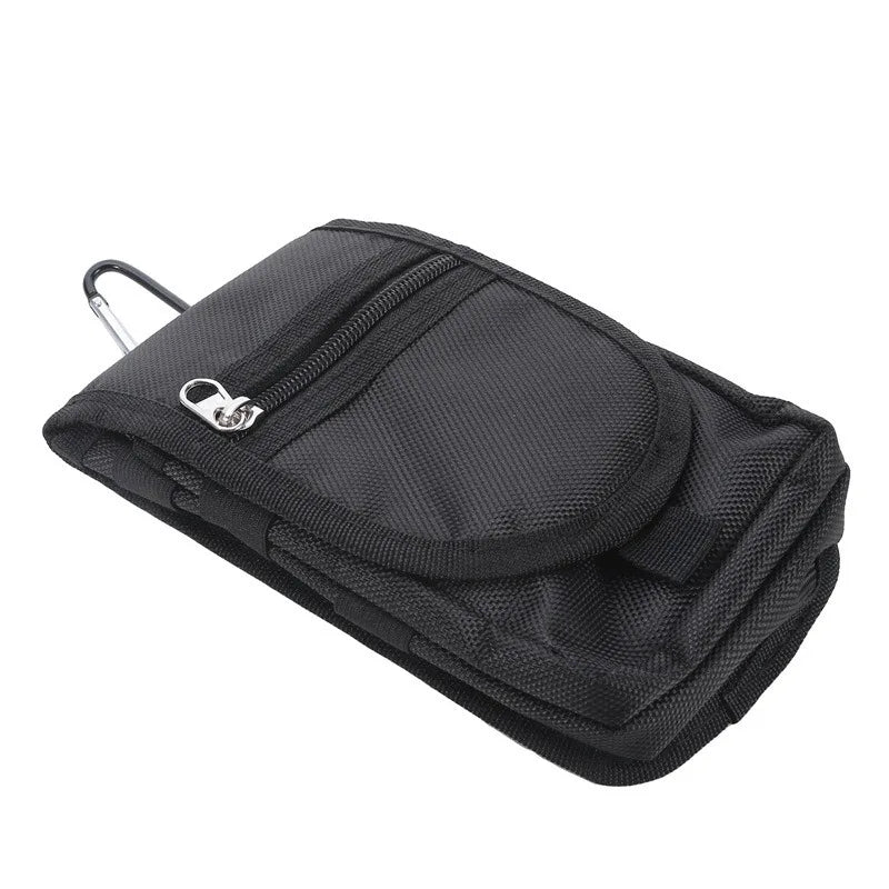 Flip Phone Bag with Three Compartments for Casual Pen Insertion and Waist Hanging Men's Belt Loop Pouch Large Capacity Wallet