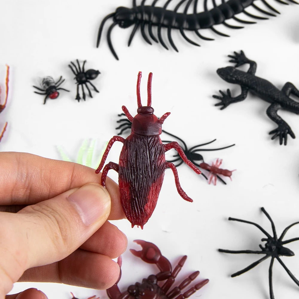 Realistic Plastic Fake Bug Trick Toys Insects Halloween Prank Toy Cockroaches Spiders Worms Kids April Fool's Day Prank Gifts