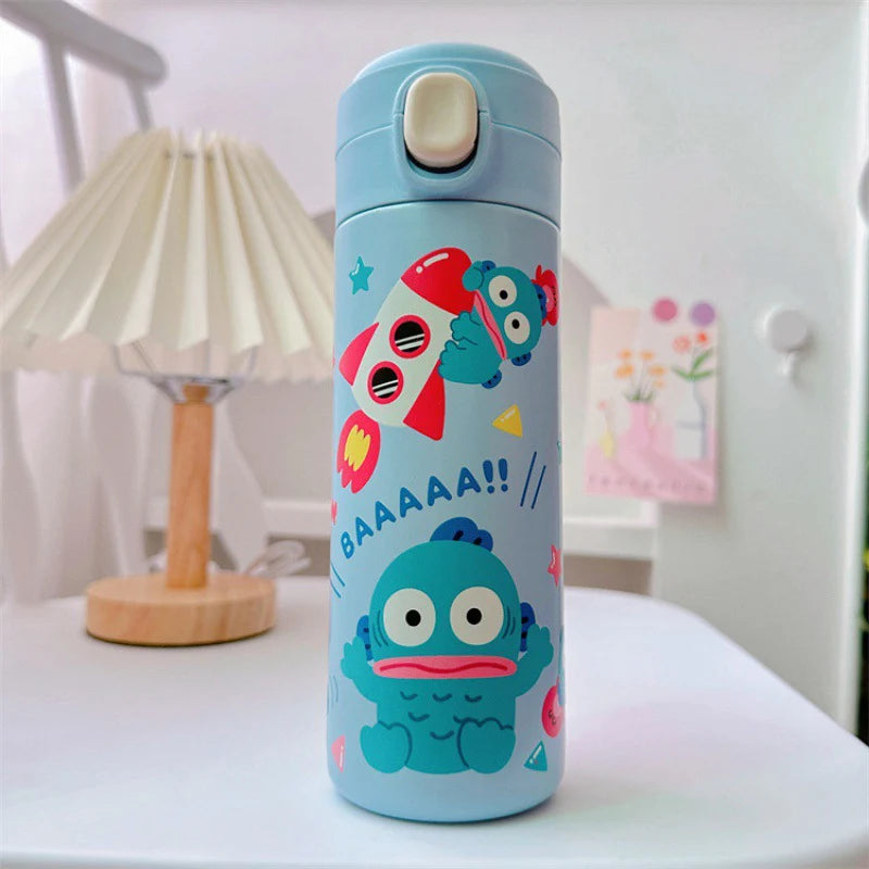 MINISO 420ML Thermos Coffee Cup 304 Stainless Steel Water Bottle Cute Cartoon Pattern Student Drink Bottle Girl Gift Water Cup