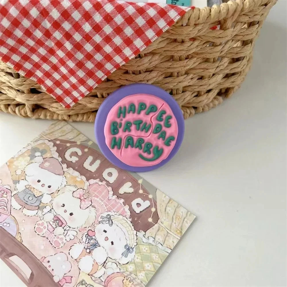 INS Cute English Letter Pink Magnetic Holder Grip Tok Phone Stand Support for IPhone 17 16 for Pad Magsafe Smart Tok Bracket