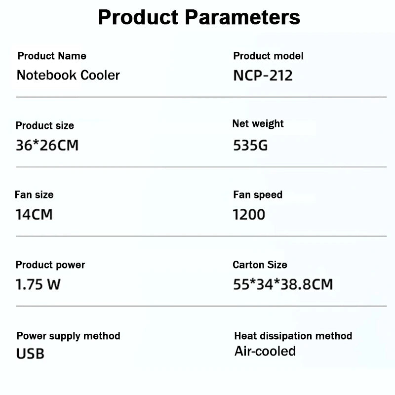 7 Height Adjustable Air-cooled Cool Wind Gaming Laptop Cooler Large Size for 12-17'' Tablet Notebook Cooling Pad 1200 RPM 2 Fans