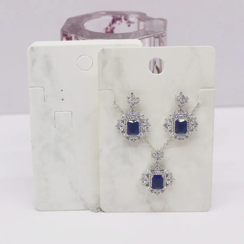 Hot sale 50Pcs Multi-Style Jewelry set package Card 6*9cm Flower/ marbling design necklace earring pendant package card