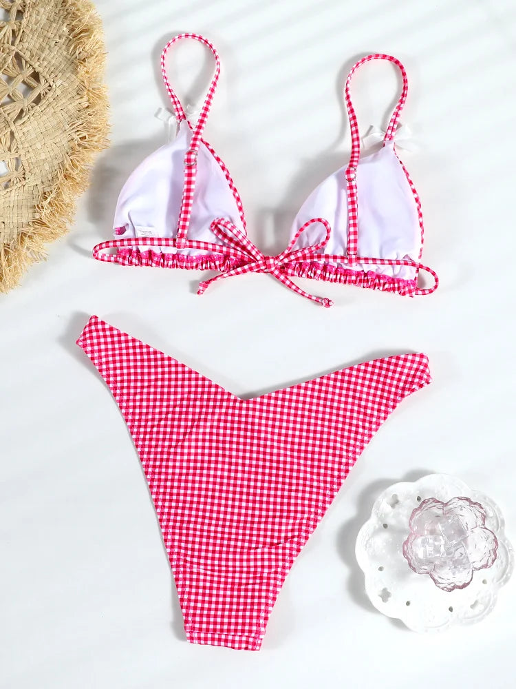 Floral Print Bikinis Low Waist Swimsuit Sexy Swimwear Women 2024 Triangle Bathing Suits Triangle Biquini Micro Thong Beachwear