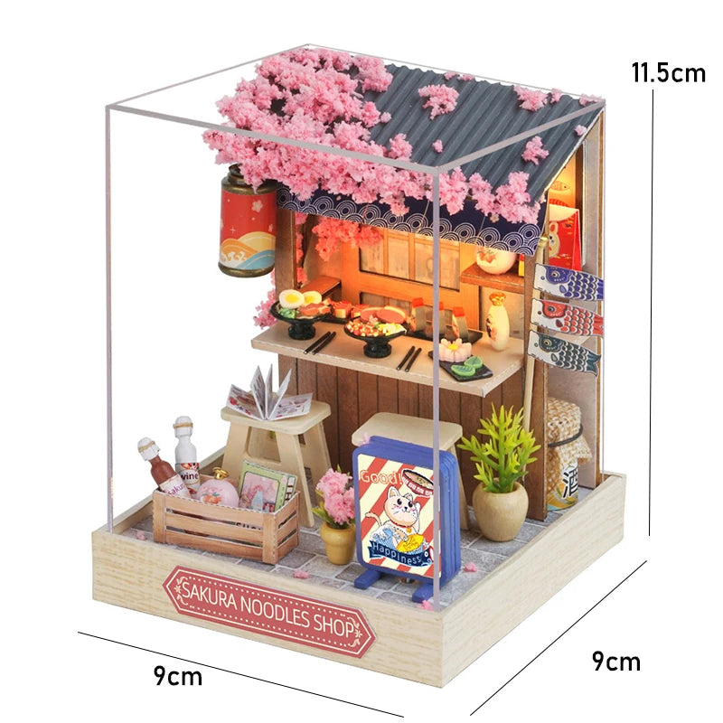 DIY Book Nook Kit Figurines Miniature Booknook Wooden Doll House 3D Puzzle Bookshelf  Dollhouses Toy For Birthday Christmas Gift