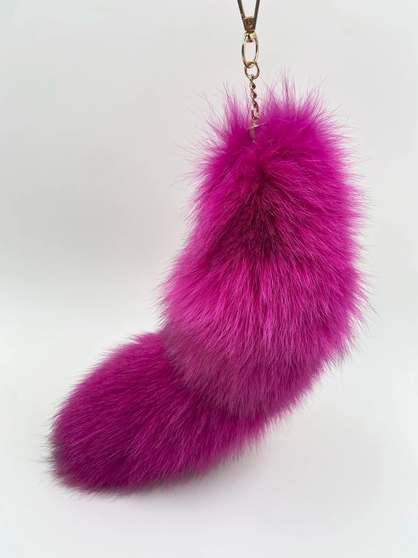 Naturally Fashion Fox Tail Keychain Wolf Tail Fur Tassel Bag Tag Black And Brown Charm Keyring Pom Pom Holder Strap Chain Gifts