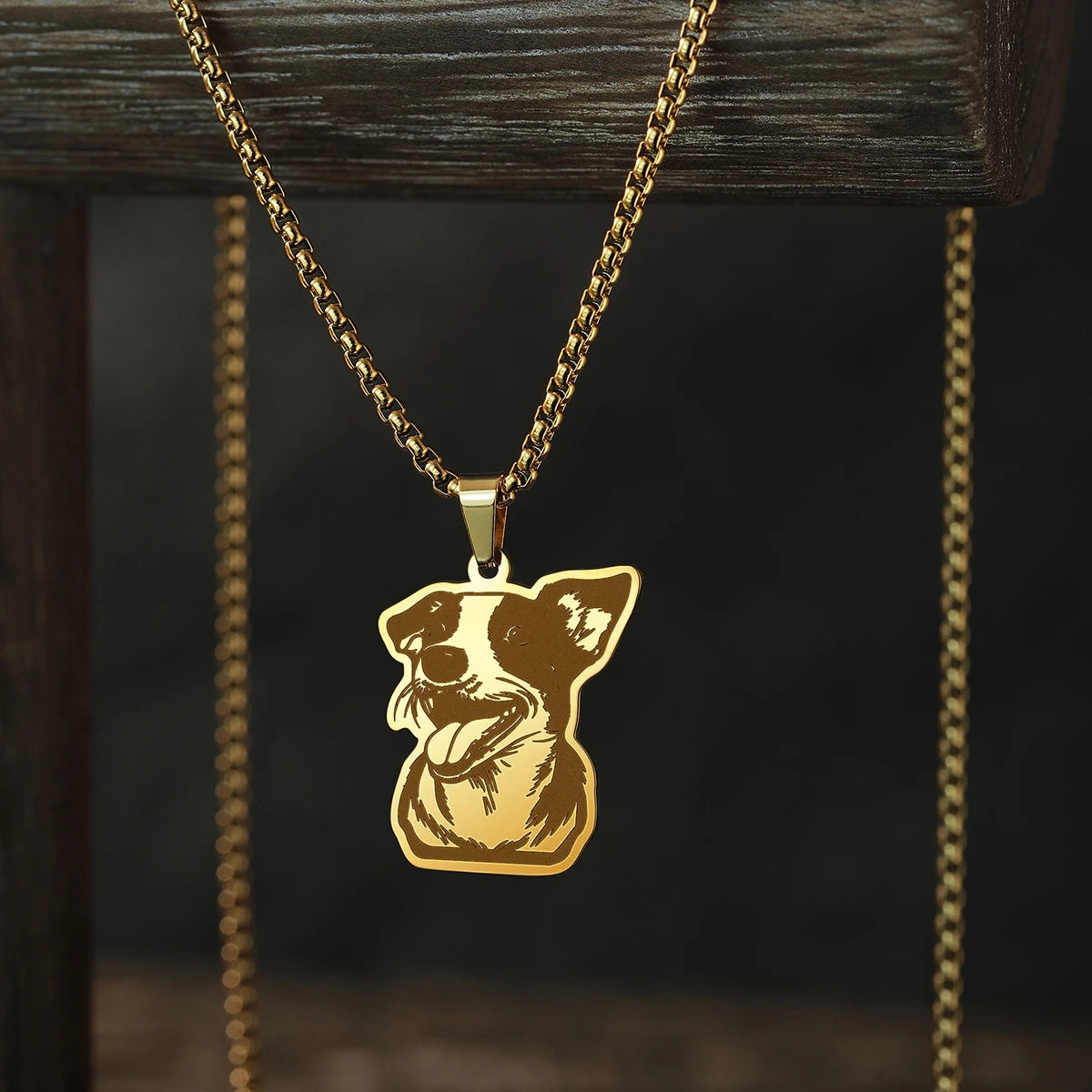 Kinitial Cute Dog Puppy Pendant Necklace For Women Men Stainless Steel Charm Necklace Wholesale Christmas Gift Jewelry