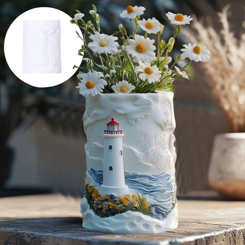 Windmill Town Succulent Plant Pot Silicone Mold  Windmill Town House Relief  Flower Pot Resin Mold Dream house storage box molds