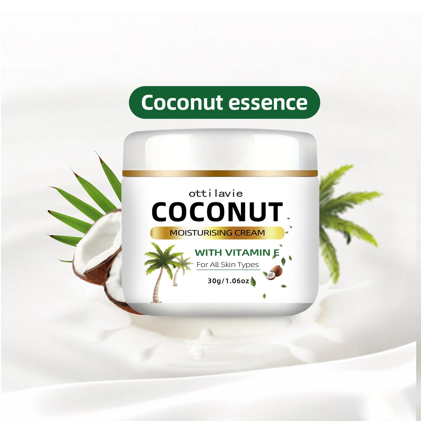 24-Hour Hydrating Coconut Cream with Vitamin E + Collagen | Hypoallergenic & All Skin Types | Nourishing Coconut Extract