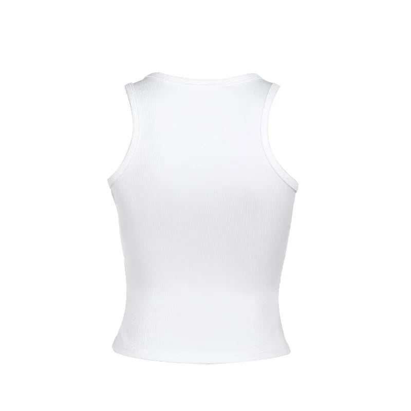 Sequined Tank Top Women Edgy Clothes Y2k Accessories Sleeveless Ropa De Mujer Solid Color Camison Verano Slim Fit Streetwear