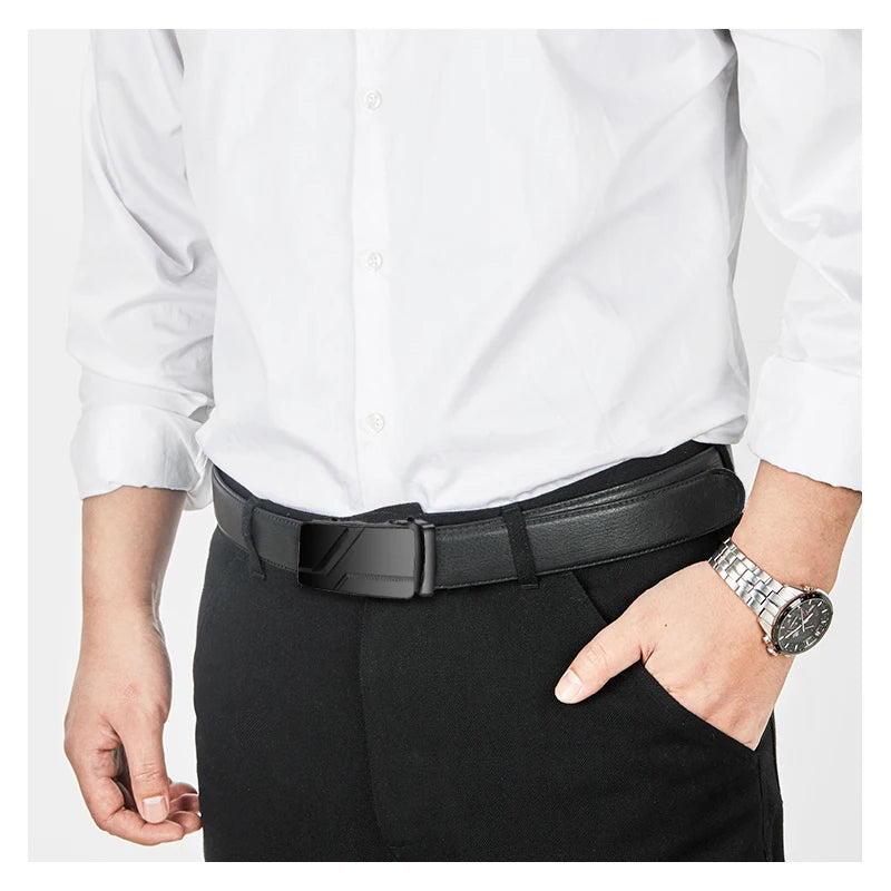 Fashion Business Men's Belt Genuine Luxury Brand Belt Metal Buckle Belt High-Quality PU Leather Soft Belt With Cargo Pants Jeans