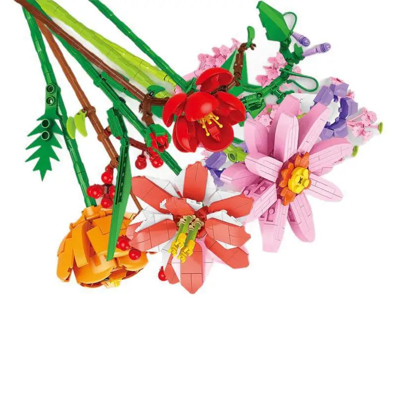 Flower Bouquet Countdown flower bouquet building blocks blind box Christmas gift