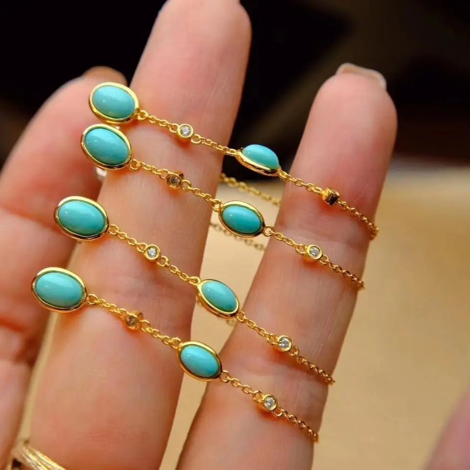 New original Turquoise long Tassel Earrings Chinese style retro unique ancient gold craft light luxury Christmas gift