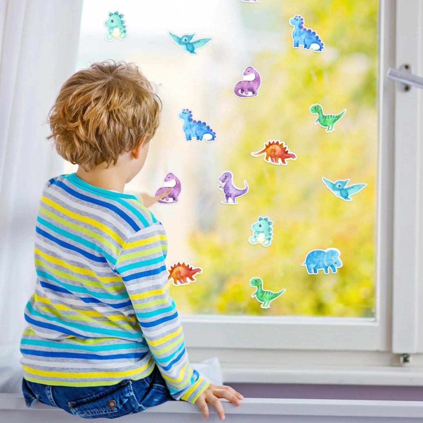 500Pcs/rolls 2.5cm/1inch Dinosaur Animal Anomaly Shaped Sticker Decoration Gift Box Sticker Label Stationery Sticker