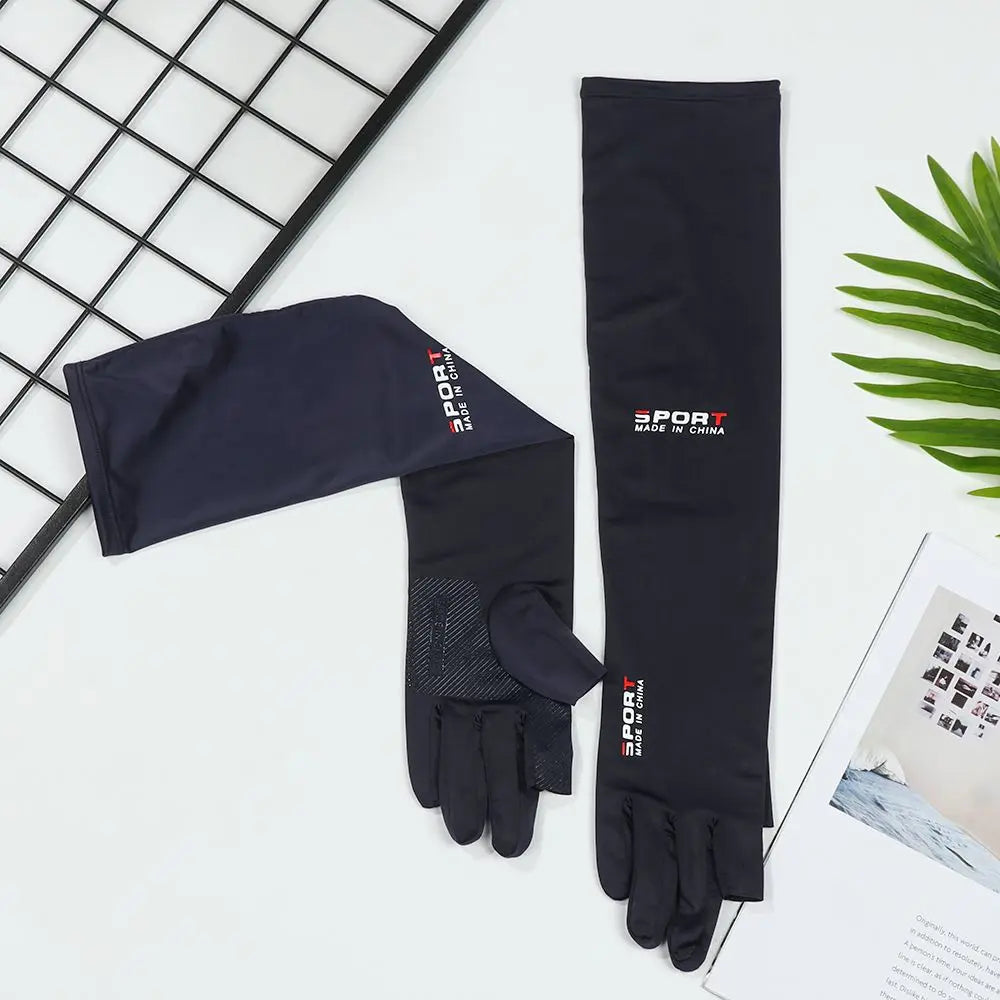 High Quality Ice Sleeve Armguards Anti-UV Breathable Ice Arm Sleeves Five-Fingers Riding Gloves Outdoor Sports Sun Protection