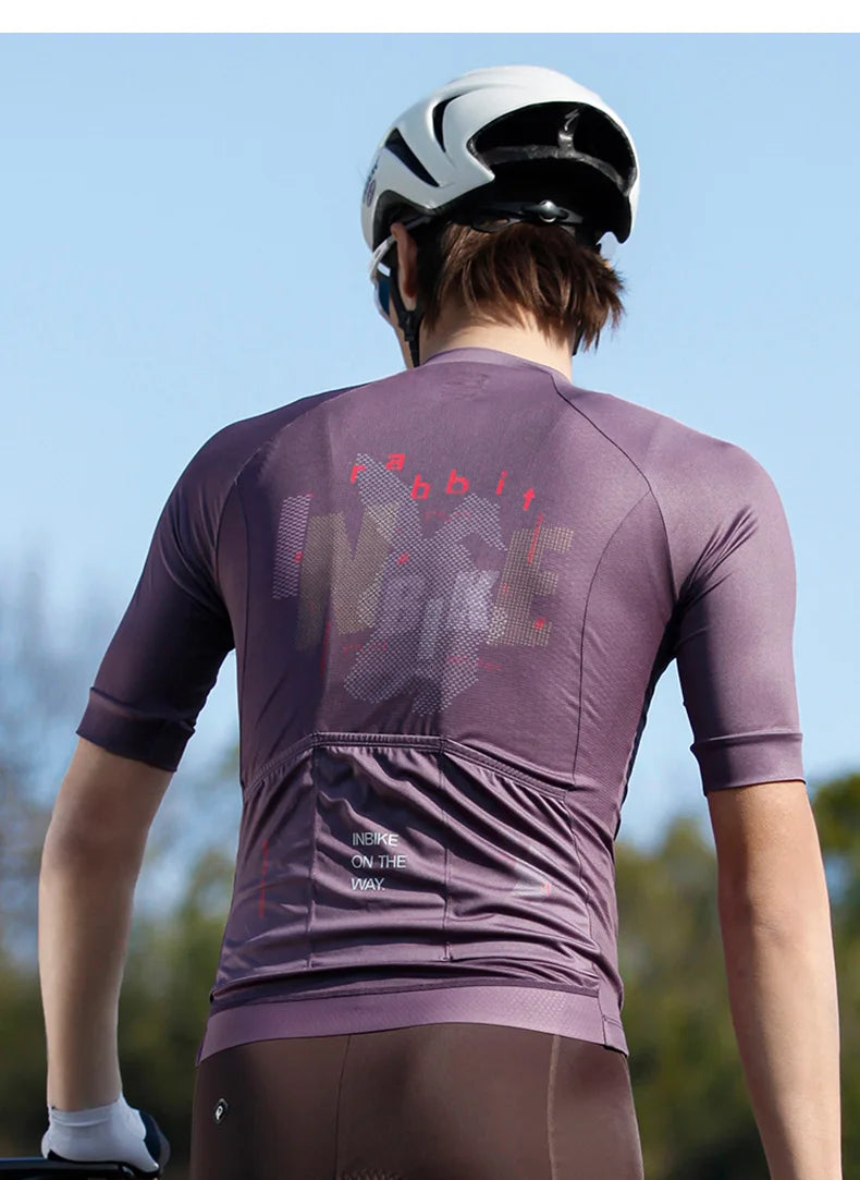 INBIKE Summer Men's Cycling Short Sleeve Bicycle Jersey Quick-Dry Road Bike Riding Shirt Man MTB Cycling Clothing with Pockets