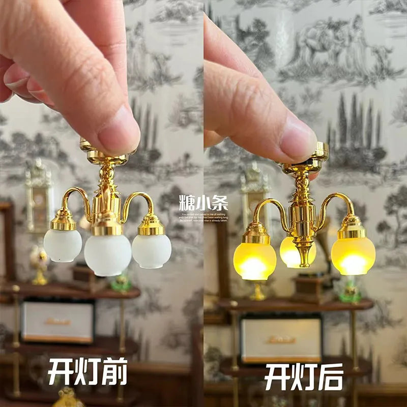 1/6 Doll House Model Furniture Accessories Led Lights Battery Operated 1/12 Desk Lamp Bjd Ob11 Gsc Blyth Soldier Lol Miniatures