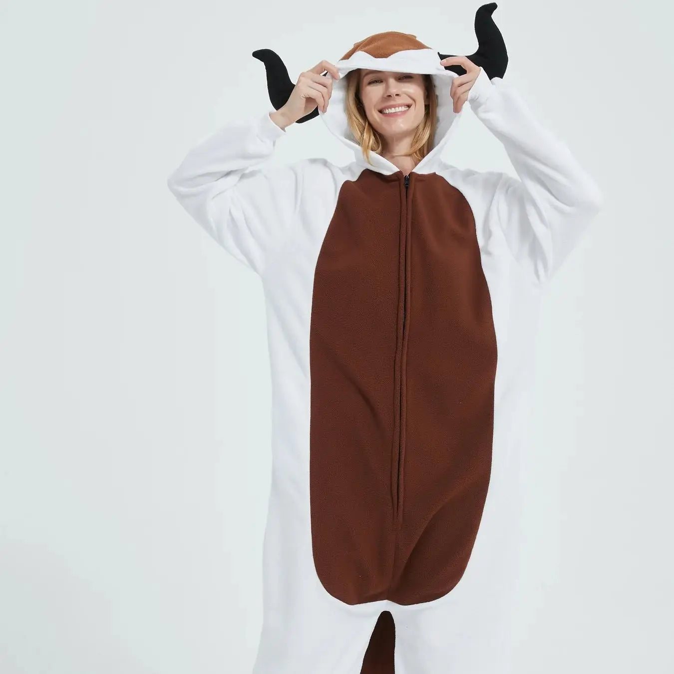 Men White Cow Onesies Pajamas the Last Airbender Appa Kigurumi Women Cosplay Costume Animal Sleepwear Suit Kids Christmas Gift