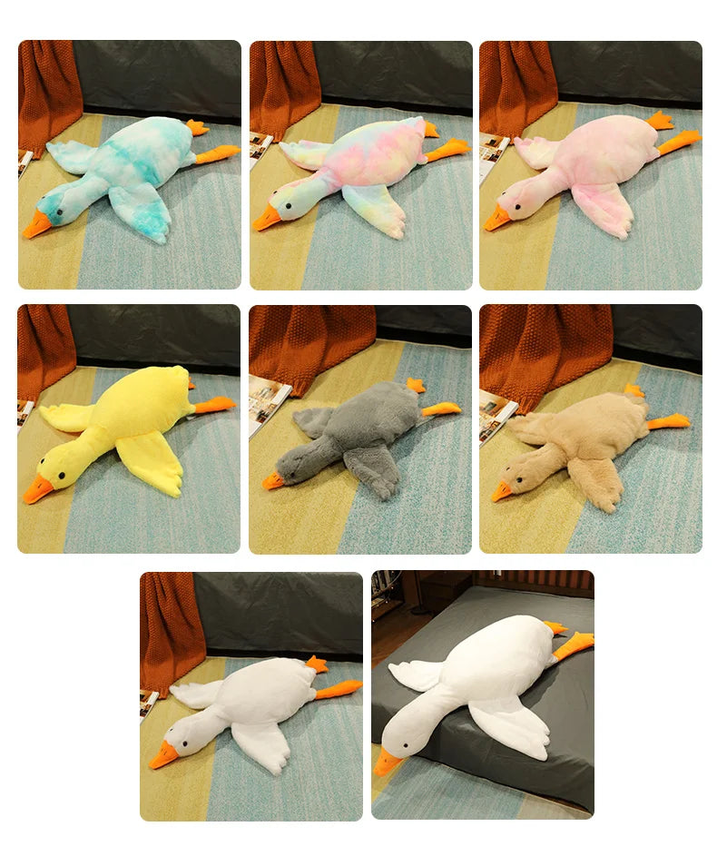 50-190cm 7 Colors Large Goose Plush Toys Brown Giant Hug Stuffed Animal Duck Kawaii Sleeping Pillow Big Christmas Gift for Girls