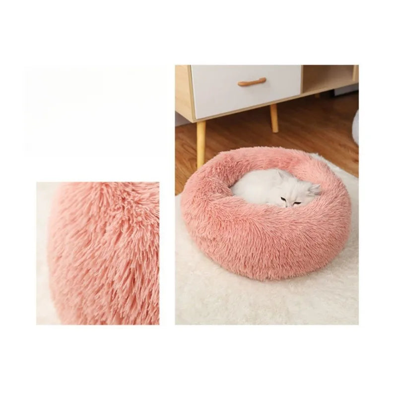 40-70cm Home Plush Pet Nest Super Soft Warm Detachable and Washable Round Pet Bed for Dog and Cat House Winter Warm Sleeping