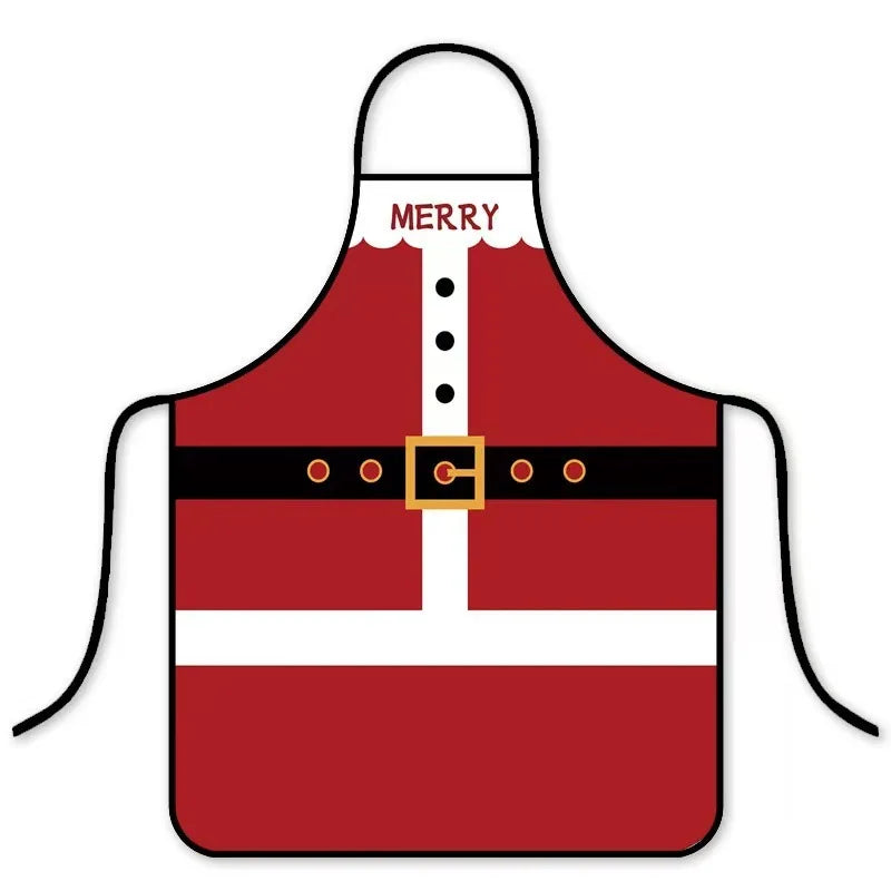New Christmas Santa Claus apron, oil-resistant Christmas gift, kitchen and dining room decoration