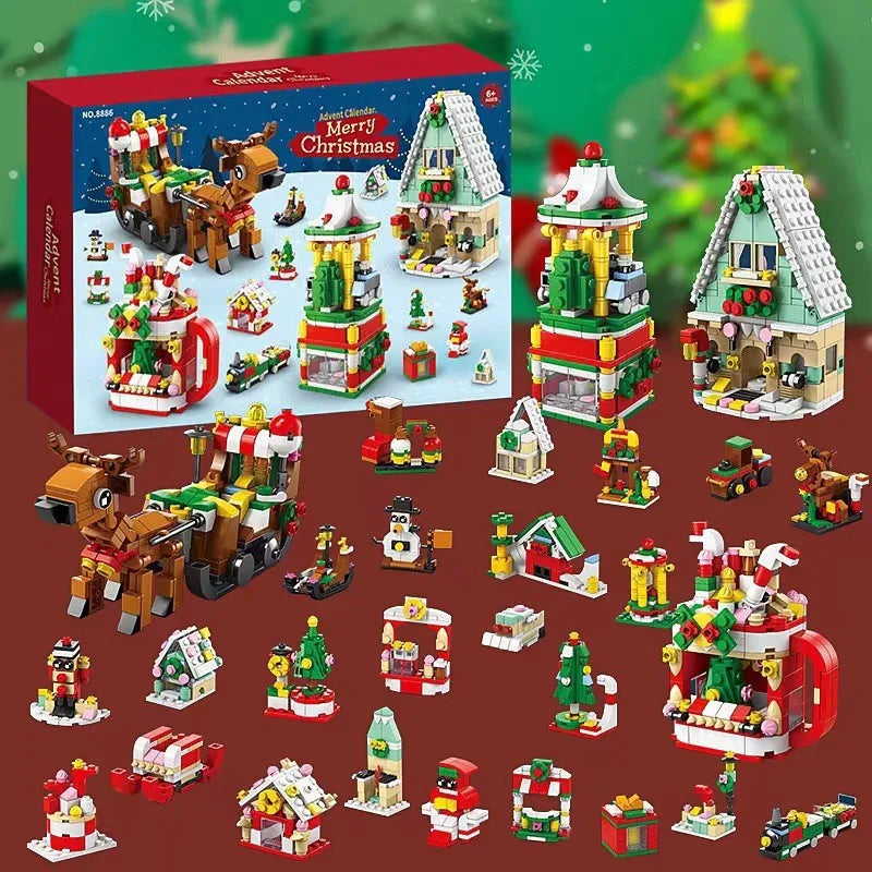 Christmas Advent Calendar Gift Box DIY Christmas Train Tree for Kids 24Days Countdown Calendar Box Surprise Party Christmas Gift