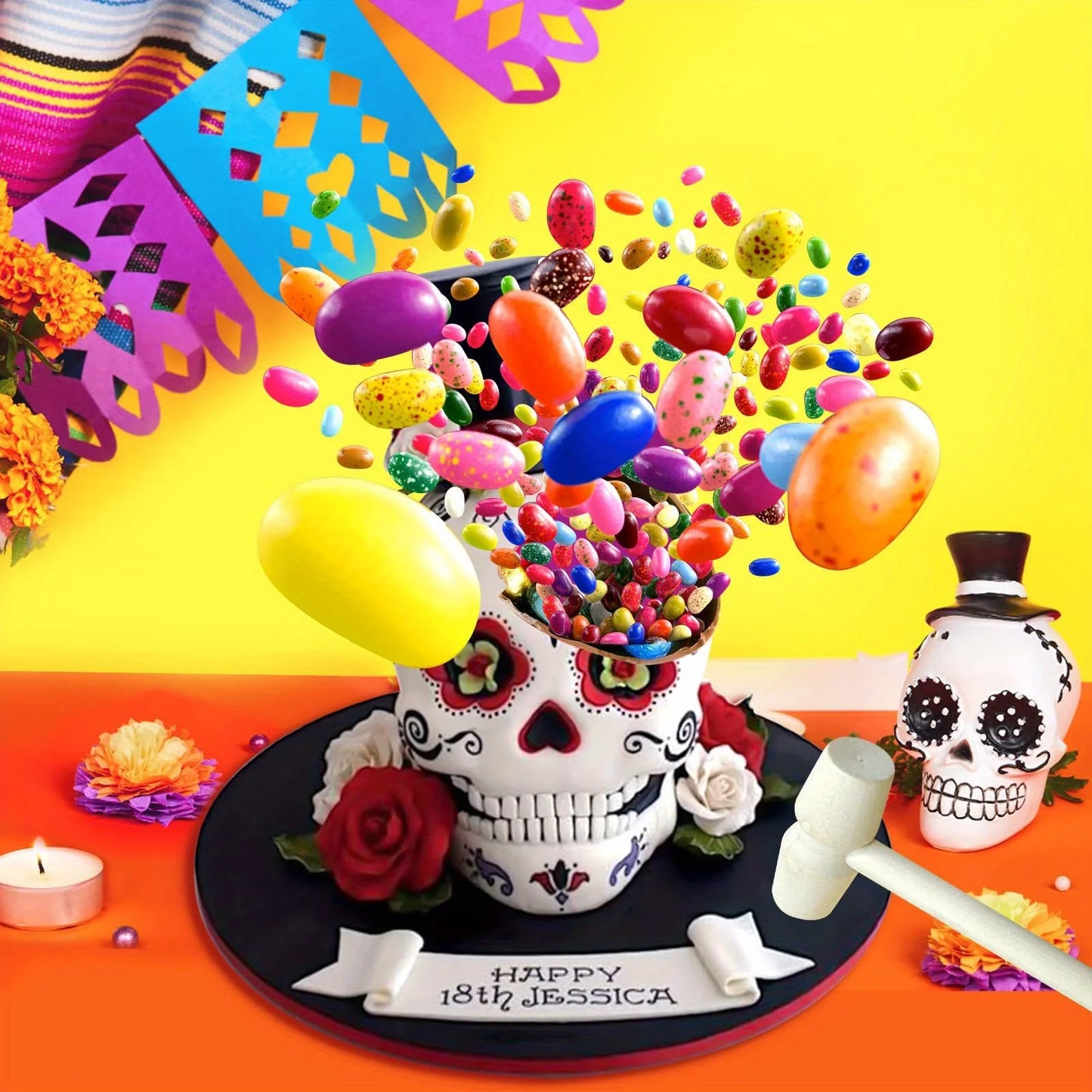 1pc Large Skull Cake Pan Haunted Skull Baking Cake Mold For Halloween And Birthday Party
