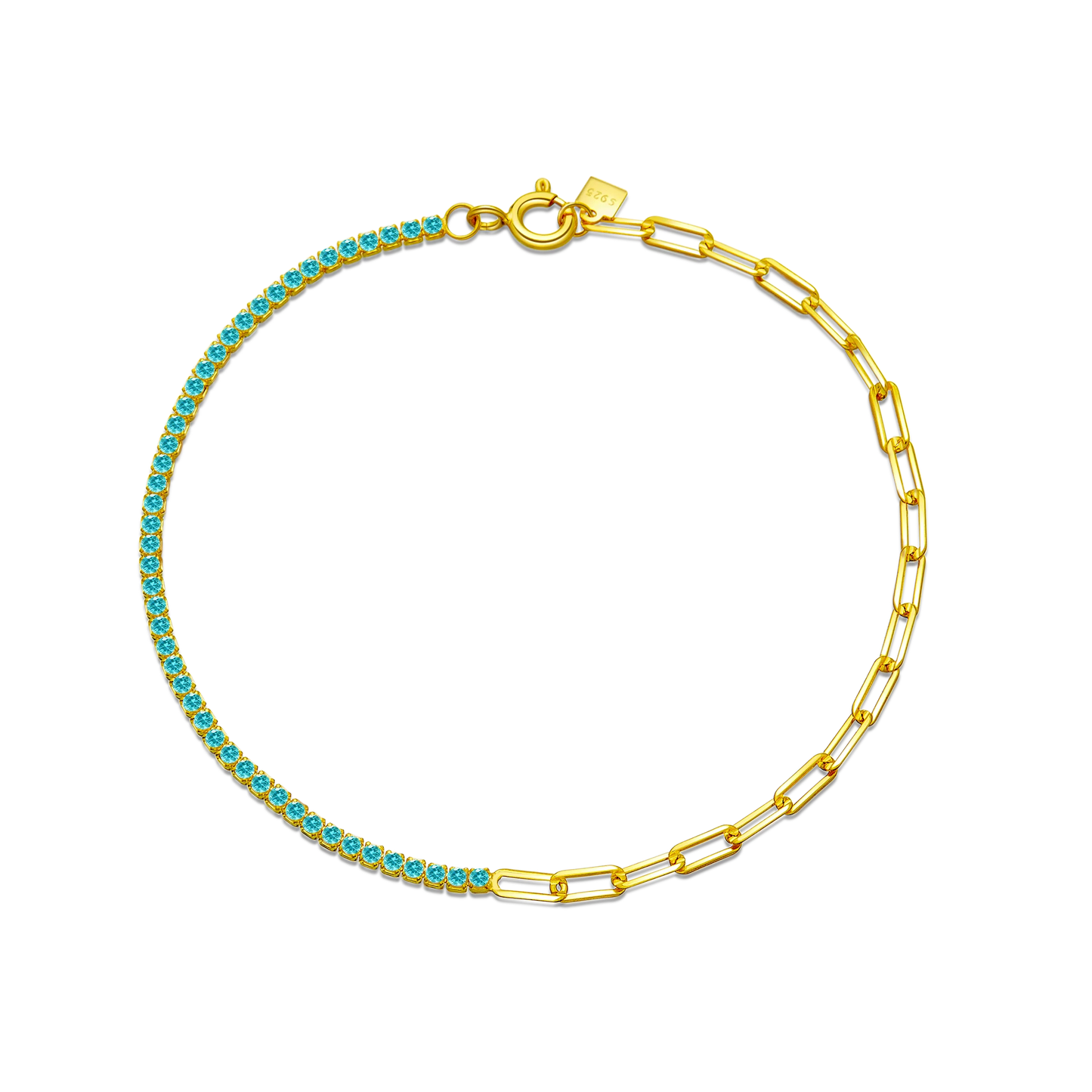 VEWANT 925 Sterling Silver Rainbow Colorful Zircon CZ Chain Bracelet Women Fine Jewelry Rock Punk Wedding Anniversary Gift
