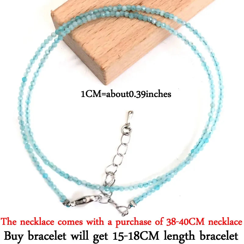 2-3mm Natural Stone Beaded Necklace Handmade Mini Tourmaline lapis crystal Energy Healing Female Bracelet for Women Jewelry Gift