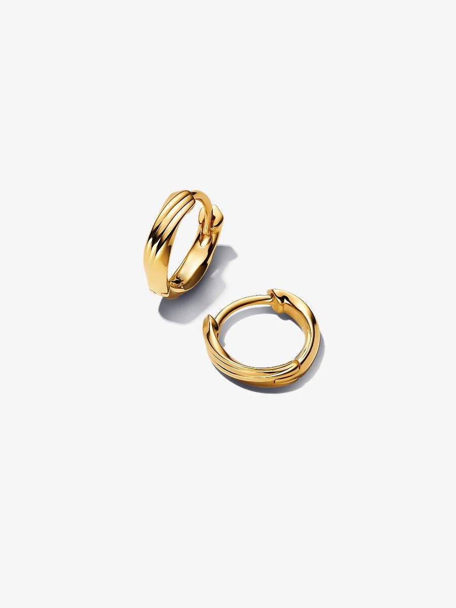 New Authentic 925 Sterling Silver Earrings Twisted Huggie Rippled Open Hoop Earrings Original For Women Jewelry