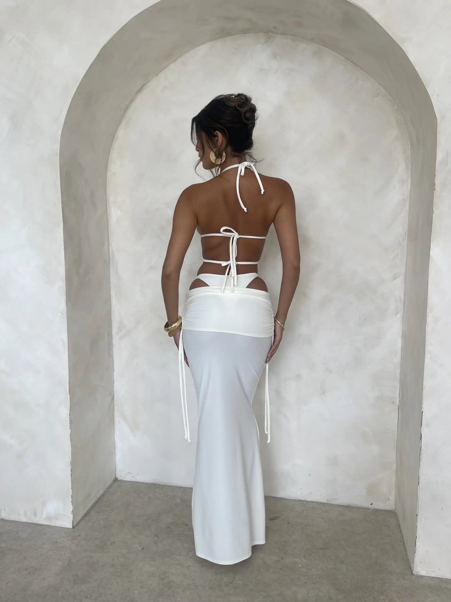 Sexy Solid 3 pieces Bikini Set With Long Skiirt Women Swimsuit 2024 Swimwear Bathing Suit Beachwear Sexy Bikinis Biquini female