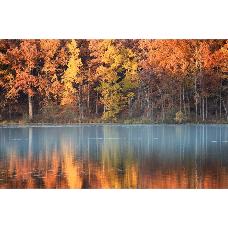 Autumn Yellow Leaves Fall View Landscape Wall Art Print Canvas Painting Pumpkin Halloween Poster Picture Living Room Home Decor