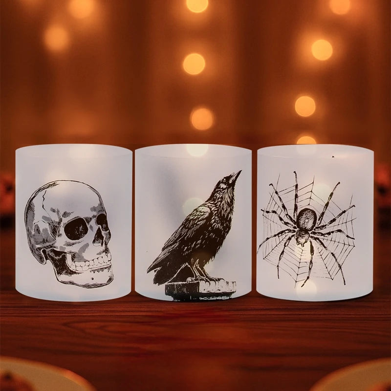 6pcs Halloween Pvc Lantern Ghost Pumpkin Bat Lampshade No Lights Halloween Party Home Table Decoration Haunted House Horror Prop