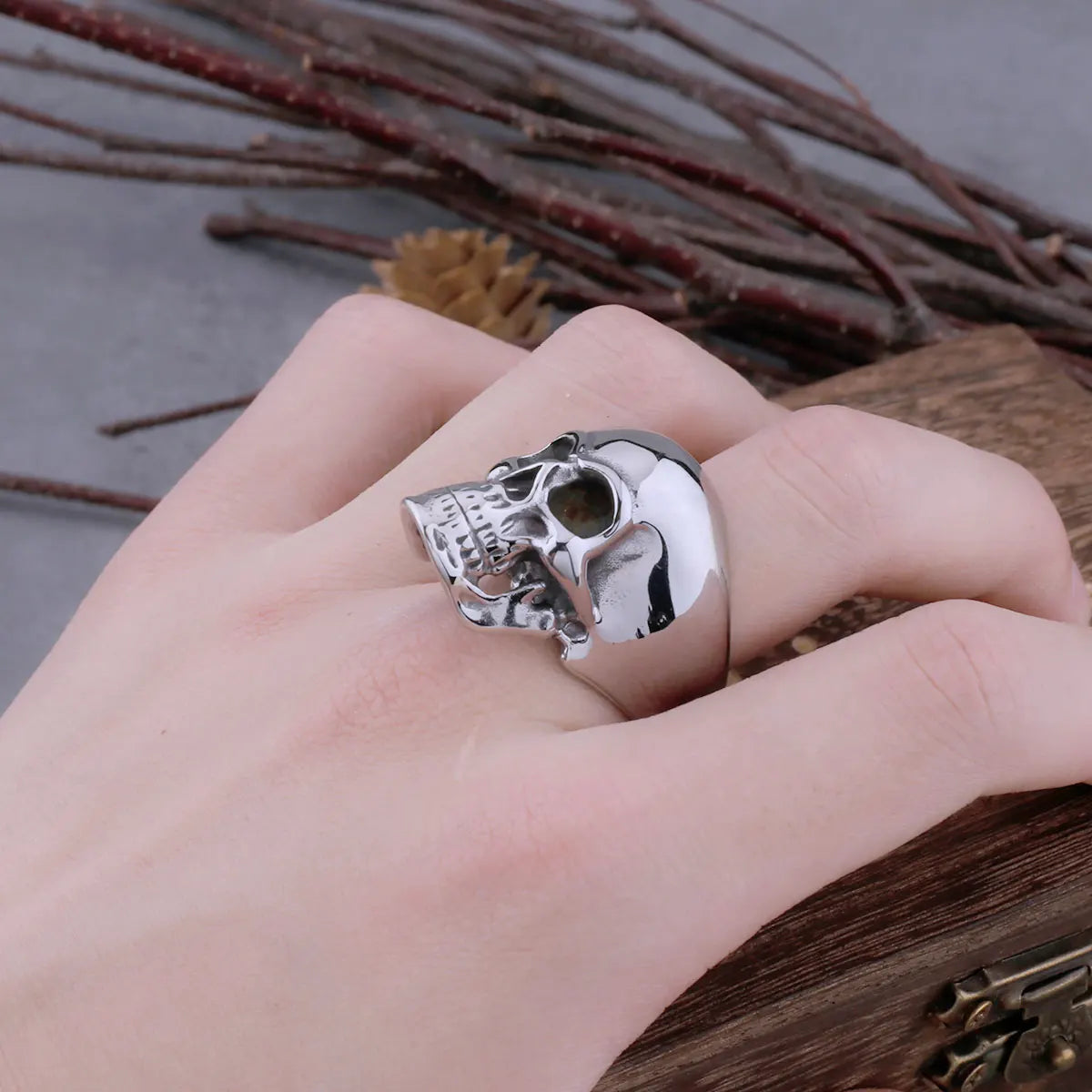 316L Stainless Steel Skull Neo-Gothic Ring For Men High Quality Fashion Hip Hop Punk Biker Ring Fashion Jewelry Dropshipping