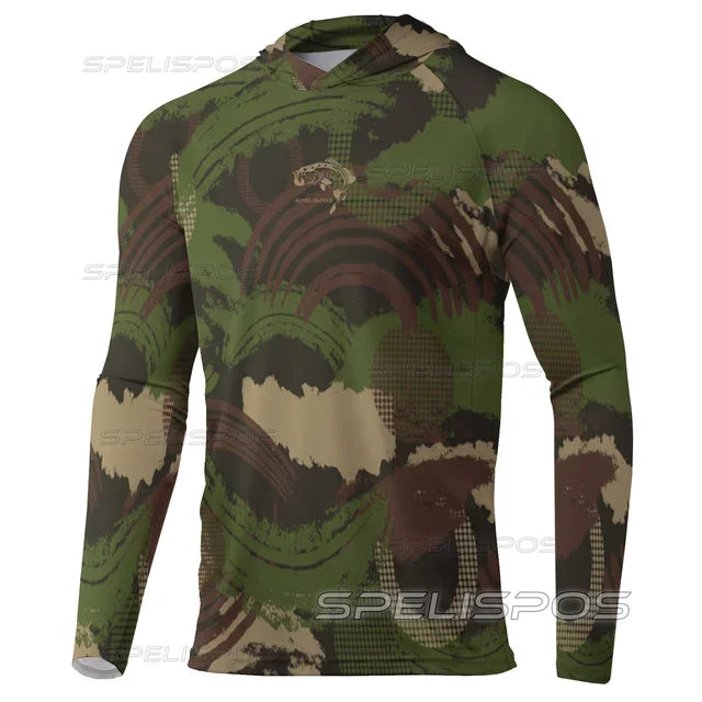 Hoodies Fishing Shirts UPF 50+ Anti-UV Yacht Sea Fish Maillot Beach Gear Lightweight Breathable Angling Tops Wear Running Hood