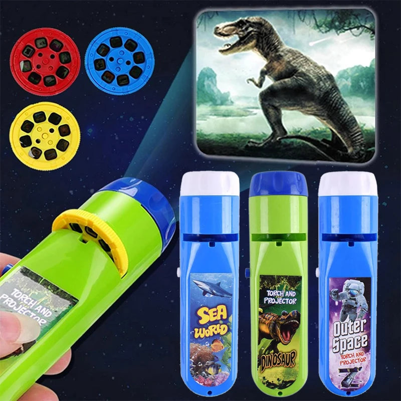Children Fun Projector Light Flashlight Puzzle Early Education Projection Light for Kids Baby Bedtime Toy Christmas Gift TMZ