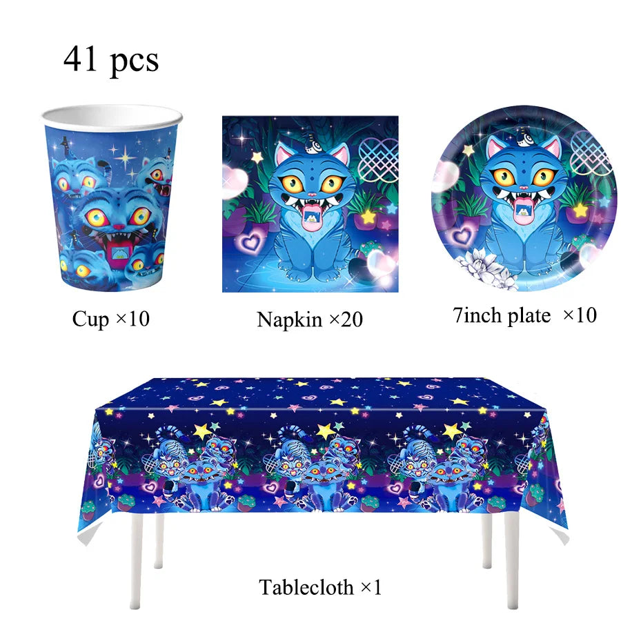 K-Ppop Demon Hunter Party Favor Disposable Tableware Set Backdrop Banner Slap Bracelets Baby shower Birthday Christmas Gift